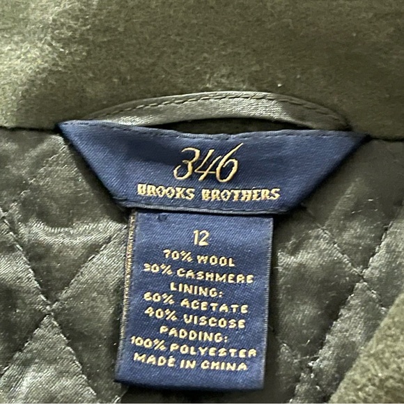 Brooks Brothers Women's Wool Cashmere Blend Toggle Button Lined Green Coat Sz 12 - Picture 3 of 8